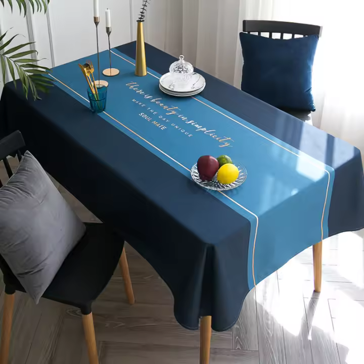 Mesa de centro Rectangular nórdica Anti-foug moderna para el hogar, Mantel de tela resistente al agua y al aceite, Mesa - 1