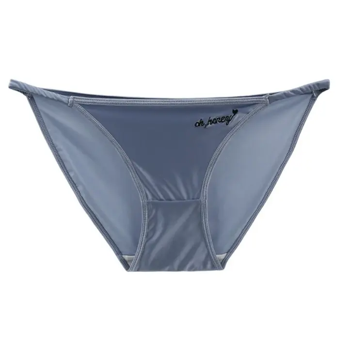 Ropa interior transpirable de Color sólido con tirantes finos para niñas y mujeres, bragas para mujeres, ropa interior sin costuras, ropa interior con estampado de letras - 1