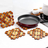 Alfombrilla De Madera De Bambú Para Cocina Antideslizante Protectora Cuadrada Ecológica Para Olla Y Tazón Matriz De Tabla - details 1