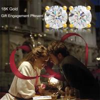 Pendientes de diamantes de moissanita de oro auténtico 18K originales regalo delicado para mujer joyería fina hechos en China - details 9