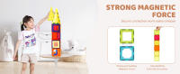SucceBuy 55 Uds. De azulejos magnéticos, juego de bloques de construcción magnéticos con Base de coche y 16 tarjetas digitales, juguetes educativos apilables STEM - details 1