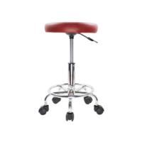 Taburete Redondo de Cuero PU reposapiés Ajuste de Altura Giratorio Medical SPA salón taburetes de Masaje Silla de Trabajo Color Negro - details 7