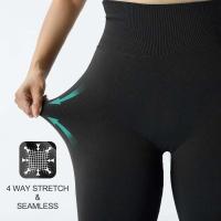 Body push-pull de cintura alta deportivo sin costuras de punto para mujer, mono de yoga de cadera color melocotón - details 4