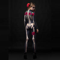Disfraz de esqueleto de rosa para adultos, vestido de miedo para Halloween, mono sexy para fiesta de carnaval, mamelucos para mujer, Día de los muertos - details 3