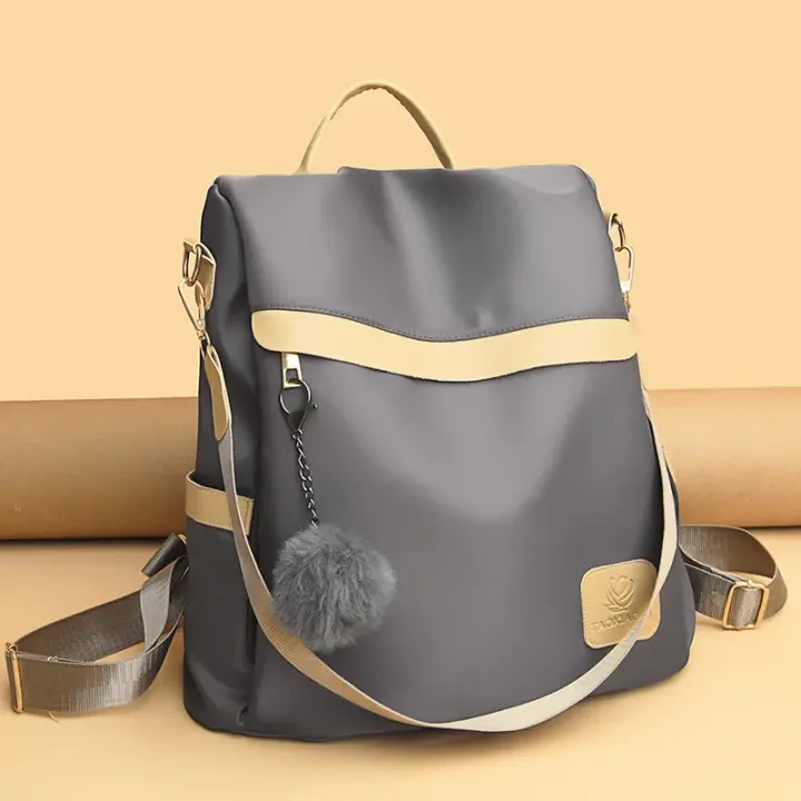 Mochila antirrobo de tela Oxford impermeable para mujer, bolso de hombro escolar de nailon ligero para viaje, a la moda - 1