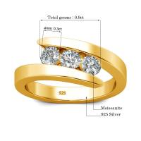 Anillo de Moissanite Certificado 3 Piedras para Mujeres Joyería de Lujo de Plata Esterlina 925 para Compromiso Tendencia Femenina Regalo 2023 - details 0