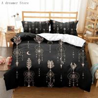 Juego de Ropa de Cama con Estampado de Sol y Luna Negra: Funda de Edredón Sábana Bohemia para Adultos Tamaño Twin Queen King - details 6