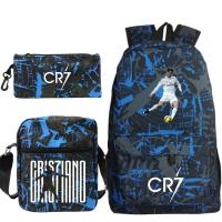 Mochila ligera de estilo sencillo para hombre y mujer, morral escolar con capacidad para ordenador portátil, 3 piezas, CR7 - details 17