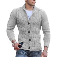 Cárdigan de punto jacquard para hombre Abrigo con cuello en capas para otoño e invierno - details 7