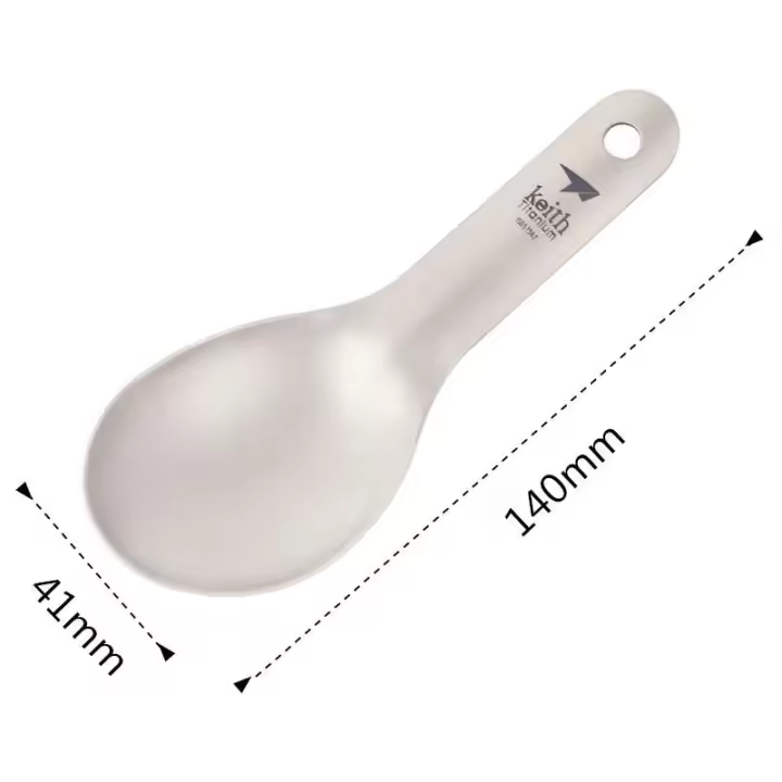 Cuchara de titanio, villa antibacteriana para acampar al aire libre de 140 mm, cucharas para niños y bebés - 1