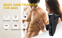 Recortadora para hombres, afeitadora de vello corporal 2 en 1 y afeitadora de vello en la ingle, recortadora de doble cabezal para afeitado sin rasguños, aseo suave, liviana con bloqueo de viaje, resistente al agua IPX6, pantalla LED - details 0