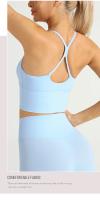 Sujetador deportivo de Color liso para mujer, ropa interior Sexy con espalda cruzada Y forma de Y, ideal para gimnasio, Yoga, trotar Y entrenamiento - details 10