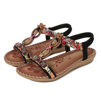 Sandalia 2025 Sandalias Water Diamond Zapatos de mujer simples, ligeros e informales con punta grande y parte inferior plana - details 1
