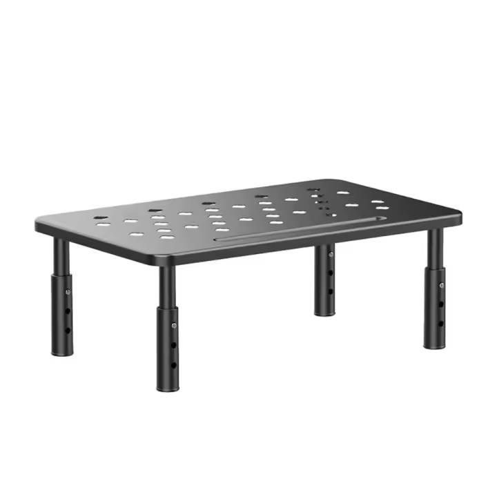 Soporte de monitor ajustable de 3 altura, elevador de estante de metal resistente, soporte para portátil, estante ergonómico con plataforma de malla - 1