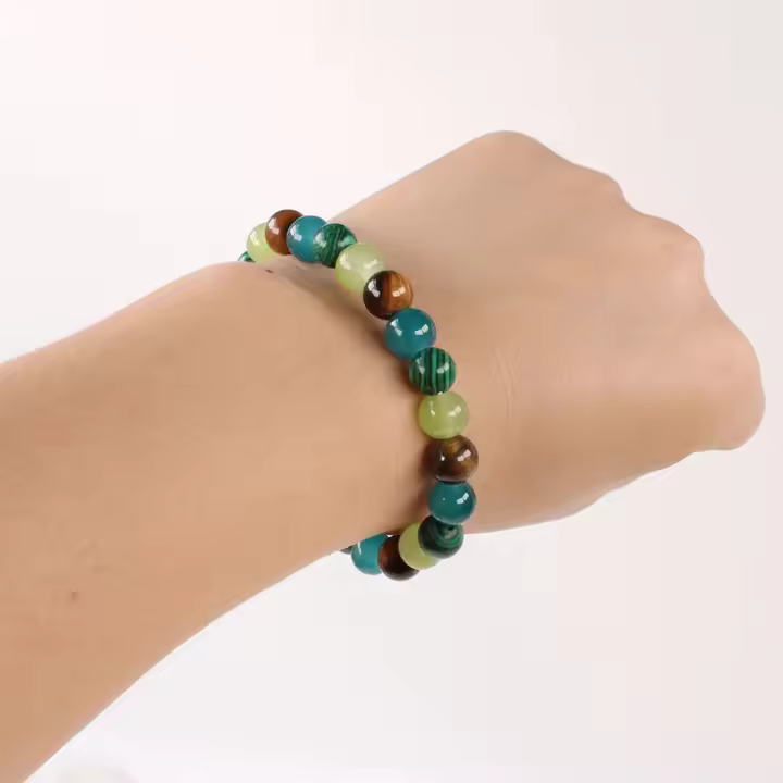Pulsera de Piedra Natural Bohemia Diseño de Ojo de Tigre Tendencia de Día del Maestro - 1