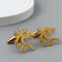 Broche de solapa de moda chapado en oro de 18 quilates con forma hueca de acero inoxidable de diseño avanzado, regalo del novio - details 1