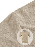 Hombre verano casual toalla suelta jacquard cremallera puerta digan hombre manga corta Polo - details 12