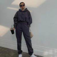 Conjunto de ropa deportiva para mujer, y pantalones Sudadera con capucha, chándal de gran tamaño, otoño - details 8