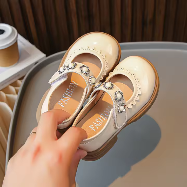 Zapatos casuales de princesa de cuero ligero para niña, Lolita, primavera y otoño, novedad 2023 - 1