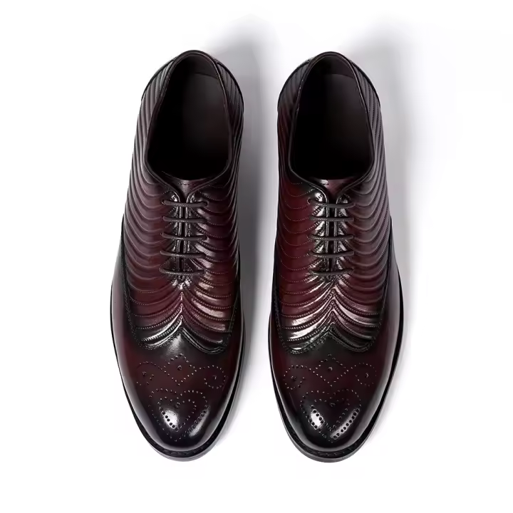 Zapatos casuales de negocios de cuero para hombre, zapatos de hombre de alta gama con relieve de piel de vaca - 1