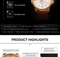 Reloj de Cuarzo Premium para Hombres YAZOLE Nuevo Reloj de Vestir de Cuero - details 11