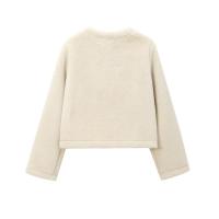 Chaqueta de Piel Sintética Cálida para Mujer Manga Larga, Tiro Delantero, Moda de Abrigos - details 1