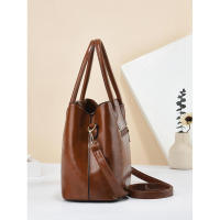 Bolsos retro de color sólido para mujer, elegante bolso cruzado de cuero de PU, bolsos de oficina de moda - details 1