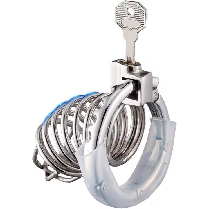 Jaula de castidad de metal con anillos ajustables, cinturón de castidad de ventilación para hombres CB Bondage Cock Cage juguete sexual para parejas, entrenamiento de esclavo de pene masculino - 1