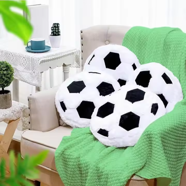 Cojín de Fútbol de Peluche Decoración de Habitación Deportiva Regalo Ideal para Novio - 1