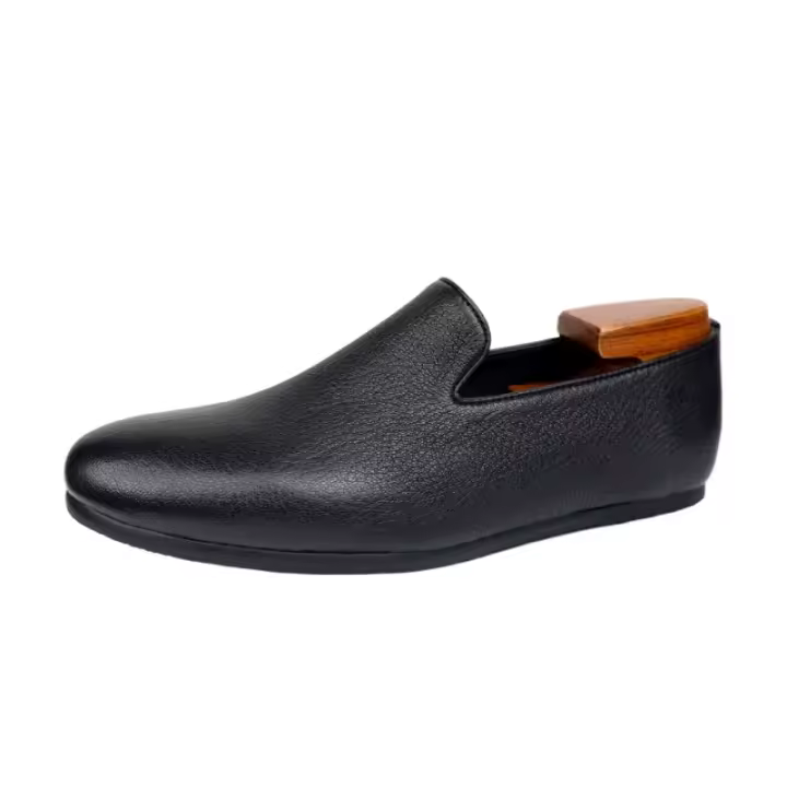 Mocasines casuales de un pedal, zapatos de piel de vaca de primera capa, suela blanda - 1