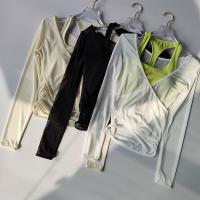 Camiseta de Yoga para Mujer de Manga Larga Top Deportivo de Nylon con Almohadilla - details 2