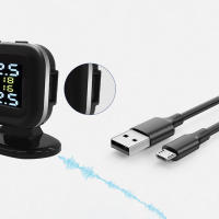 Sistema de supervisión de presión de neumáticos TPMS para coche USB externo recargable con LCD sistema de alarma de temperatura y presión de neumáticos con 4 sensores - details 5