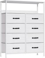 Cómoda con 6 cajones de tela, cómoda de dormitorio blanca, mueble de almacenamiento, muebles de dormitorio, cómoda para cocina, oficina, pasillo, mueble de TV con cajones - details 29