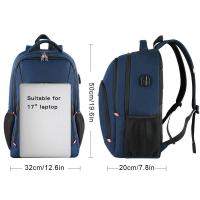 Mochila para computadora portátil de 17,3 pulgadas, mochila para computadora portátil antirrobo para viajes de negocios, ultrafina y duradera con puerto de carga USB, bolsa para computadora impermeable, adecuada tanto para hombres como para mujeres, - details 0