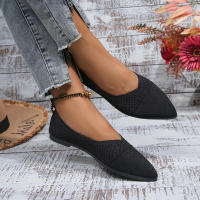 Zapatos planos de tacón plano para mujer, calzado plano plegable, cómodo y poco profundo, Color negro y liso - details 9