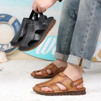 Nuevos Sandalias de Hombre de Cuero de Vaca de Primera Capa Zapatos de Playa Casuales para Exteriores Transpirables - details 5