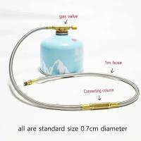 Adaptador de estufa para acampar al aire libre, 100cm, tubo de reparación telescópico, junta convertidora de horno dividido, adaptador de tanque de gas - details 1