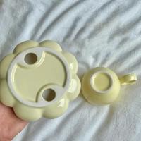 Taza de café de cerámica Macarone Taza de café con Plato Juego de girasol de cerámica nórdica Taza Estilo Ins Taza de avena con leche Decoración de mesa - details 5