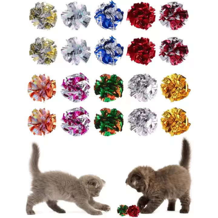 20 bolas de juguete coloridas para gatos, juguete interactivo para gatos de interior, bola grande para gatos de 6 cm - 1