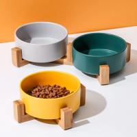 Bol para Mascotas de Cerámica con Soporte de Madera Alimentador y Regador para Perros y Gatos - details 2