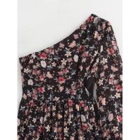 OUWU Vestido Largo de Verano Estilo Bohemio para Mujer Algodón, Lino, Floral, Manga Corta, Estilo Coreano, Casual - details 3