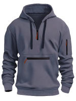 Sudadera con capucha para hombre, con bolsillos impermeables con cremallera y múltiples bolsillos, deportiva e informal, Otoño e Invierno - details 8
