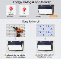 Lámpara LED Solar para exteriores, luz impermeable para decoración de jardín, calle, Sensor de cuerpo humano, 3 modos, 468 - details 4