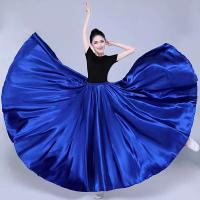 Vestido de bailarina gitana de danza del vientre, swing flamenco español largo satinado brillante de 360/720 grados, varios colores - details 3