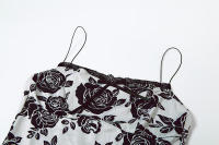 BUNO-Mini Vestido de satén con estampado de flores Nibber, encaje recortado para mujer, impresionante estética, elegante, sin mangas, vestidos de noche, Vestido femenino - details 11