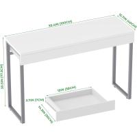 Mesa de Maquillaje Blanca Brillante de 100x40 cm Diseño Comodo con 2 Cajones - details 5