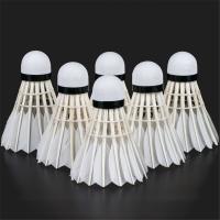 Volante de bádminton profesional de 3/6/12 piezas, pluma de ganso blanca duradera, entrenador de bádminton, bolas estables de entrenamiento - details 7