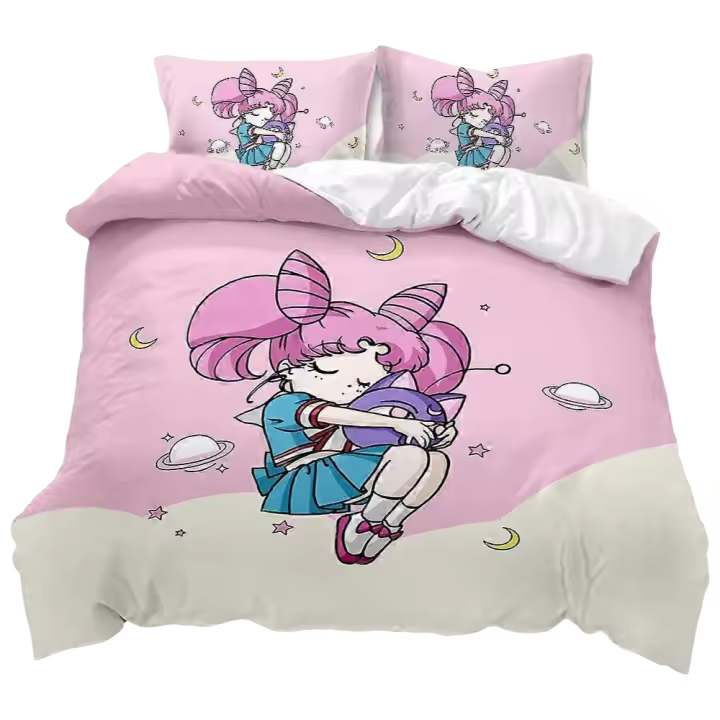 Juego de Ropa de Cama Sailor Moon Funda de Almohada de Microfibra Rosa - 1