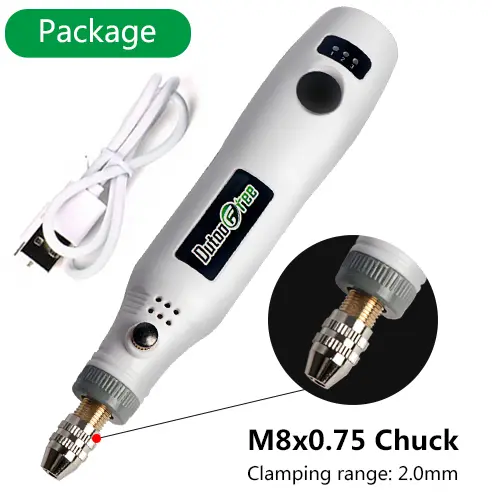 Mini Taladro Inalámbrico USB, pluma de pulido de grabado inalámbrico, 3 velocidades, taladro eléctrico para joyería, herramientas Dremel de Metal, tallado de perforación - 1