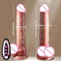 Consolador vibrador realista con Control remoto, telescópico calentado, masajeador vaginal de punto G grande para mujer, Juguetes sexuales para mujeres y adultos - details 5